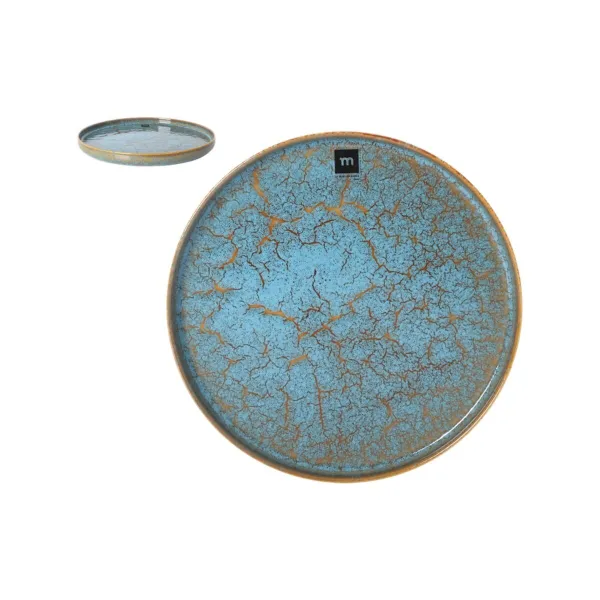 Serviravimo Lėkštė La Mediterránea Scratch blue Porcelianas Apskritas 26,5 x 2,6 cm (8 vnt.)