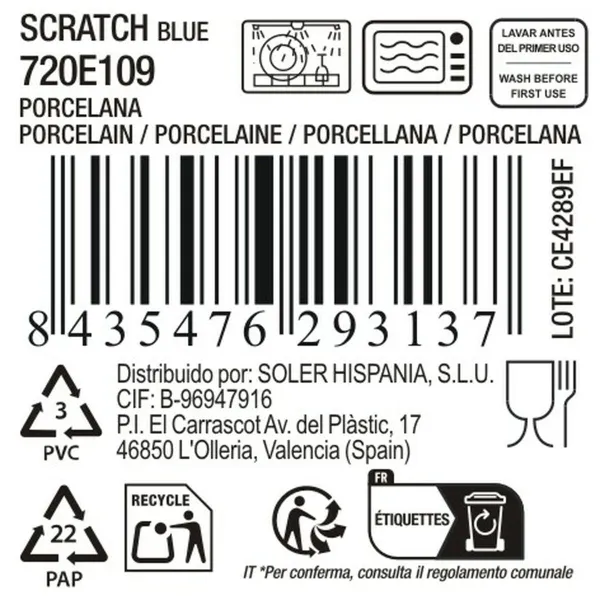 Dubuo La Mediterránea Scratch blue 20,3 x 4 cm (12 vnt.)