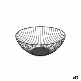 Ваза для фруктов Confortime Чёрный Металл 24,5 x 24,5 x 10 cm (12 штук)