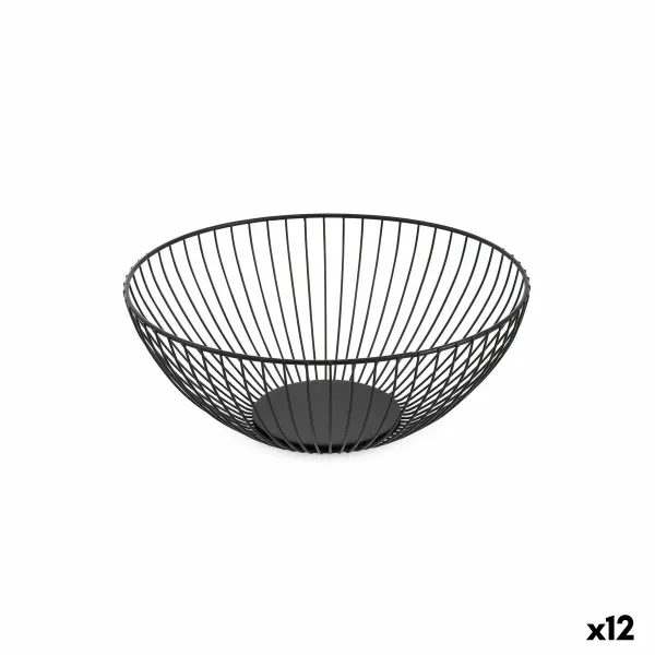Vaisių dubuo Confortime Juoda Metalinis 24,5 x 24,5 x 10 cm (12 vnt.)