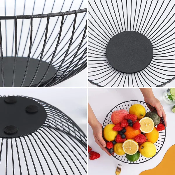 Vaisių dubuo Confortime Juoda Metalinis 24,5 x 24,5 x 10 cm (12 vnt.)
