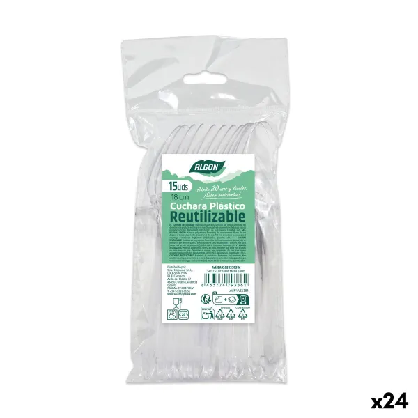 Atkārtoti lietojamu karošu komplekts Algon Caurspīdīgs 18 cm 15 Daudzums (24 gb.)