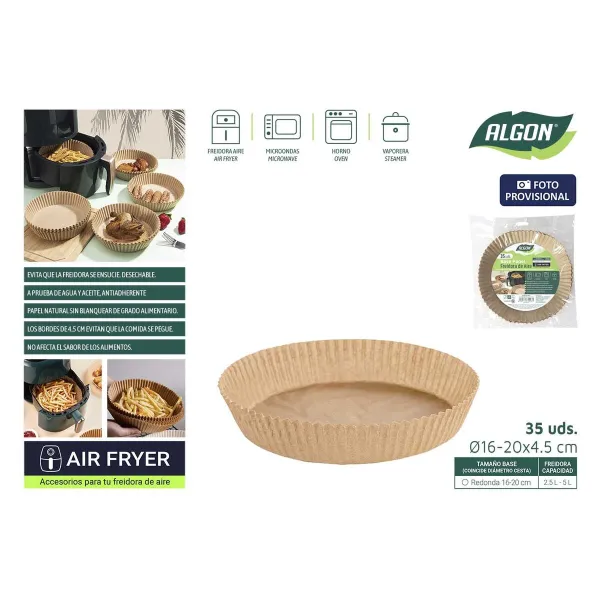 Ilmakeitinpaperi Algon Ø 16 cm Ruskea 35 Kappaletta (24 osaa)