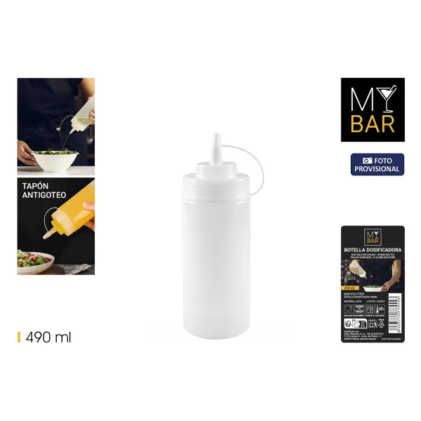 Cruet My Bar Transparent Plastic 490 ml 7 x 20 cm (24 Units)