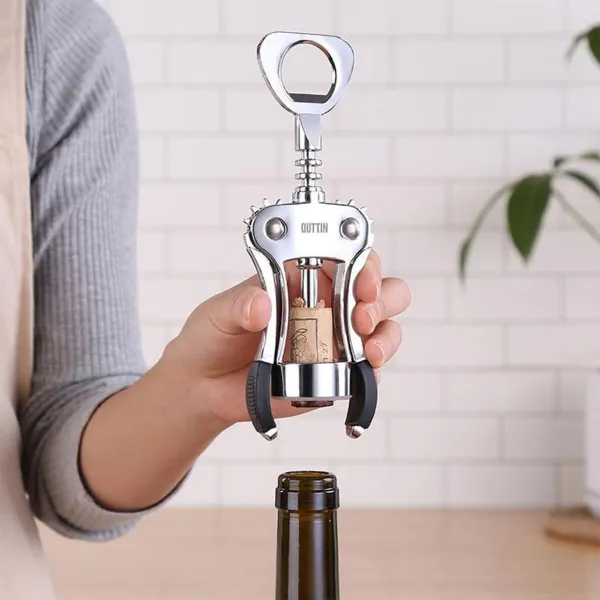 Corkscrew Quttin Zinc Alloy 19 x 5,6 x 3,8 cm Silver (24 Units)