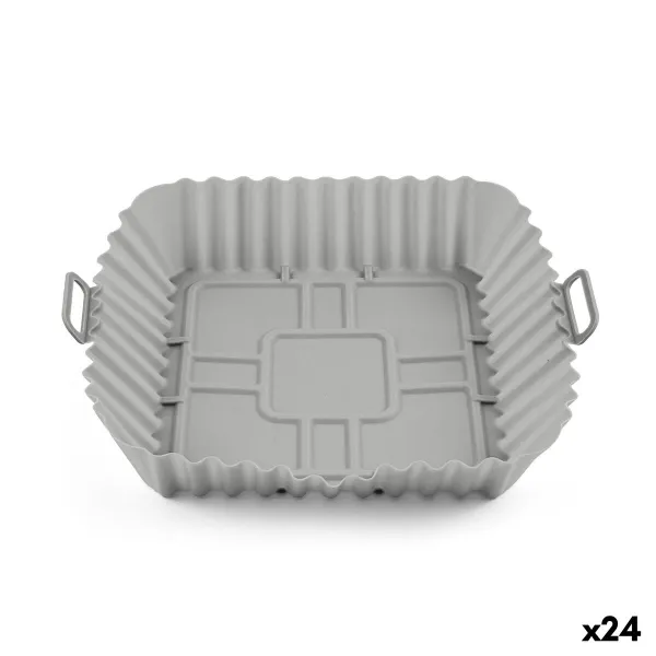 Pakartotinė silikono forma oro keptuvei Quttin Silikoninis 22 x 22 cm Pilka (24 vnt.)