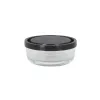 Lunch box Borgonovo Igloo lines Black Transparent Glass 320 ml (12 Units)