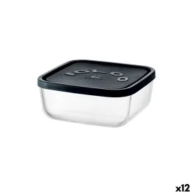 Судок Borgonovo Igloo lines Чёрный Прозрачный Cтекло 1,8 L (12 штук)