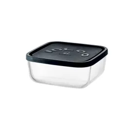 Судок Borgonovo Igloo lines Чёрный Прозрачный Cтекло 1,8 L (12 штук)