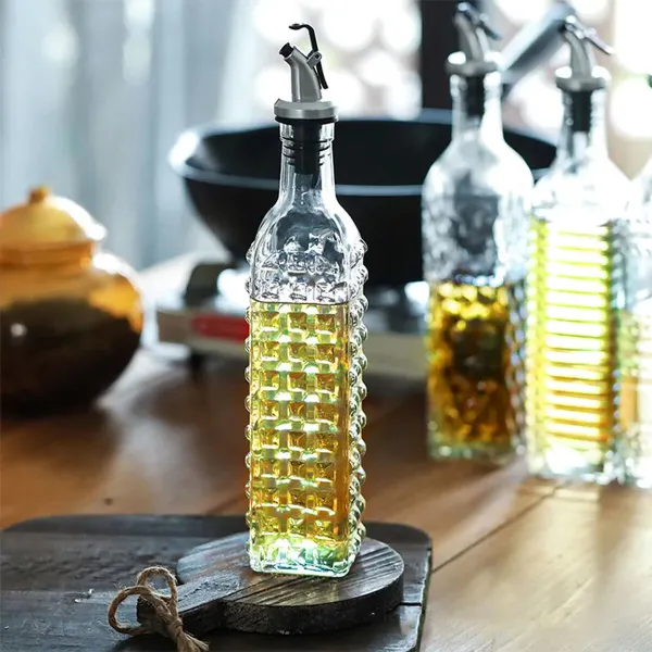 Cruet La Mediterránea Transparent Silver Glass 500 ml (24 Units)