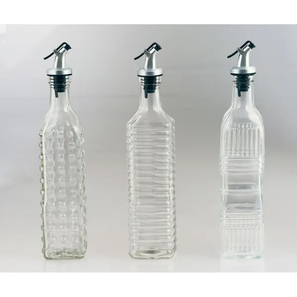 Cruet La Mediterránea Transparent Silver Glass 500 ml (24 Units)