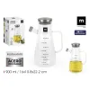Cruet La Mediterránea Transparent Silver Silicone Steel Borosilicate Glass 900 ml (12 Units)