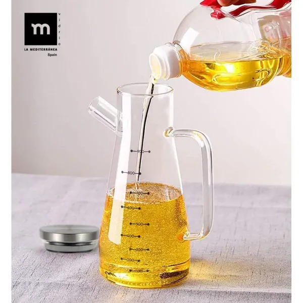 Cruet La Mediterránea Transparent Silver Silicone Steel Borosilicate Glass 900 ml (12 Units)