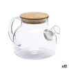 Teapot La Mediterránea Brown Transparent Bamboo Borosilicate Glass 1 L (12 Units)