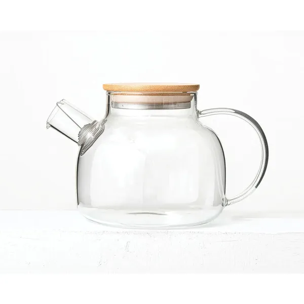 Teapot La Mediterránea Brown Transparent Bamboo Borosilicate Glass 1 L (12 Units)