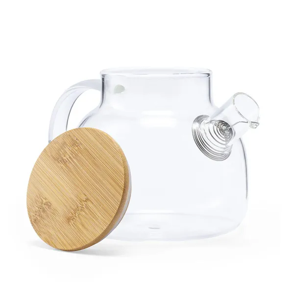 Teapot La Mediterránea Brown Transparent Bamboo Borosilicate Glass 1 L (12 Units)
