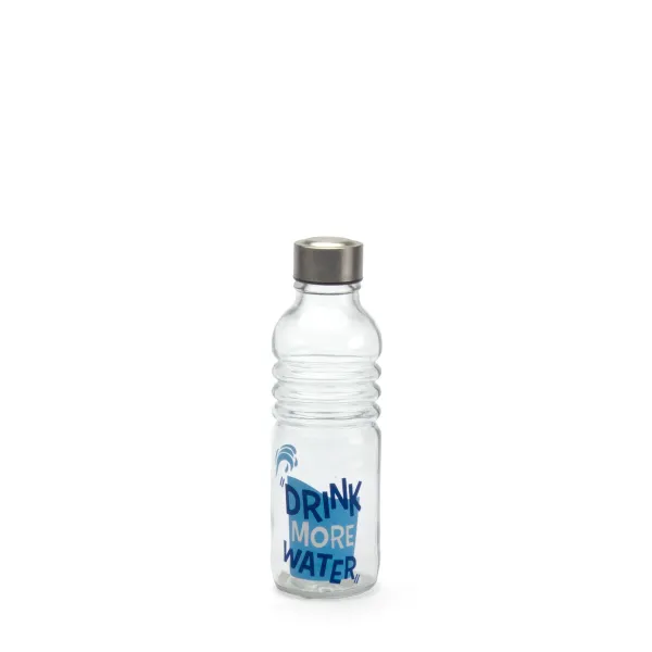 Stikla Pudele La Mediterránea Drink more Water Zils Caurspīdīgs Stikls Tērauds 500 ml (24 gb.)