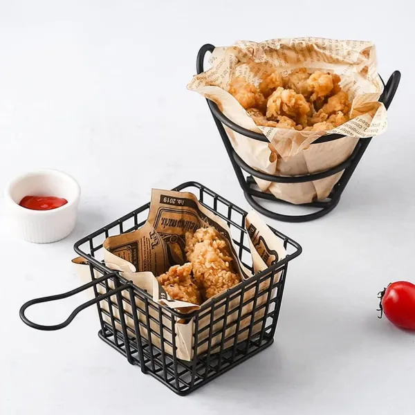 Basket for Presenting Aperitifs My Bar 10 x 10 x 7,5 cm (24 Units)