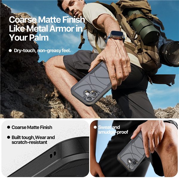 Case Dux Ducis Shld Apple iPhone 17 black (Triangle Pattern)