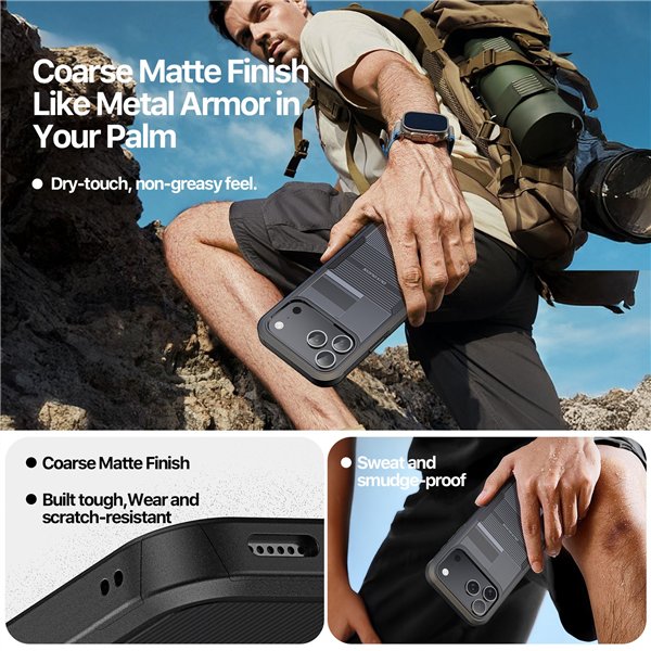 Case Dux Ducis Shld Apple iPhone 17 Pro Max black (Contour Pattern)