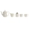 Piece Coffee Cup Set Home ESPRIT White Dark brown Bamboo Porcelain 240 ml 6 Pieces