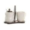 Cukraus dubuo Home ESPRIT Balta Bambukas Porcelianas 19,5 X 9 X 15 CM 2 Dalys