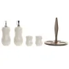 Oil and Vinegar Set Home ESPRIT White Dark brown Bamboo Porcelain 17 x 17 x 19 cm