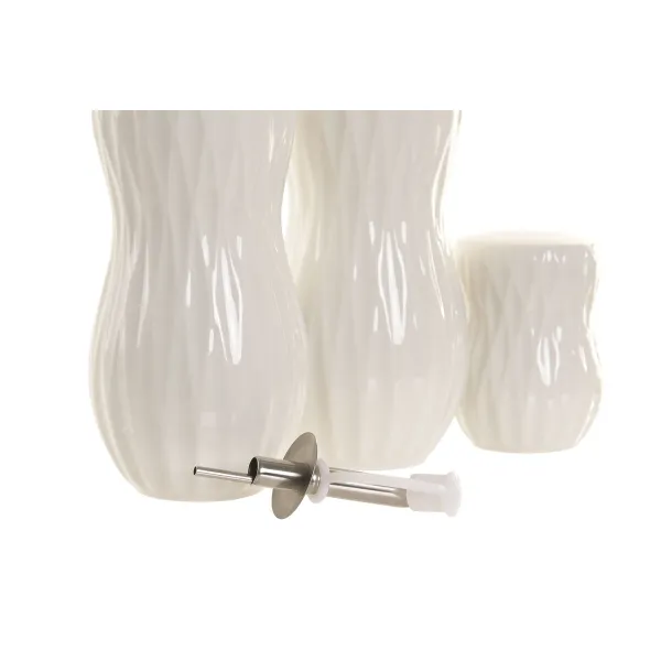 Oil and Vinegar Set Home ESPRIT White Dark brown Bamboo Porcelain 17 x 17 x 19 cm