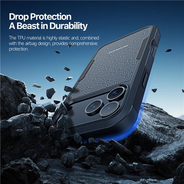 Case Dux Ducis Shld Apple iPhone 17 Pro Max black (Triangle Pattern)
