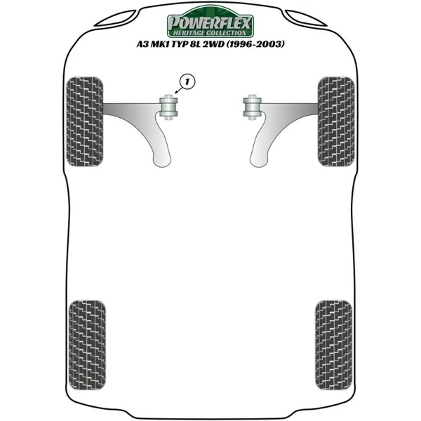 Silentblock Powerflex PFF85-505BLK Delantera 1 osaa