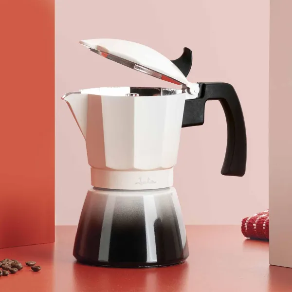 Italian Coffee Pot JATA HCAF2406 Cream Aluminium 6 Cups