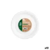 Set of reusable plates Maxi Products White Sugar Cane Ø 26 cm 50 Pieces (10 Units)