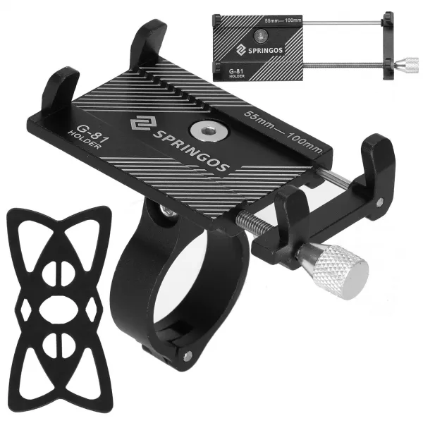 Bicycle phone holder Springos BA0059 aluminum