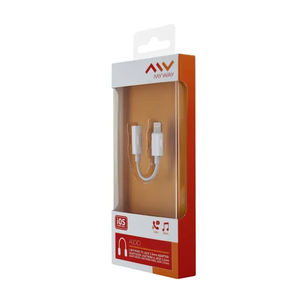 Cablu Audio Jack la Lightning Myway MWADP0001- LTN01 Balta