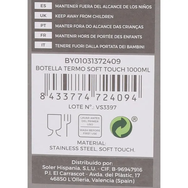 Termospullo ThermoSport Soft Touch 1 L (6 osaa)
