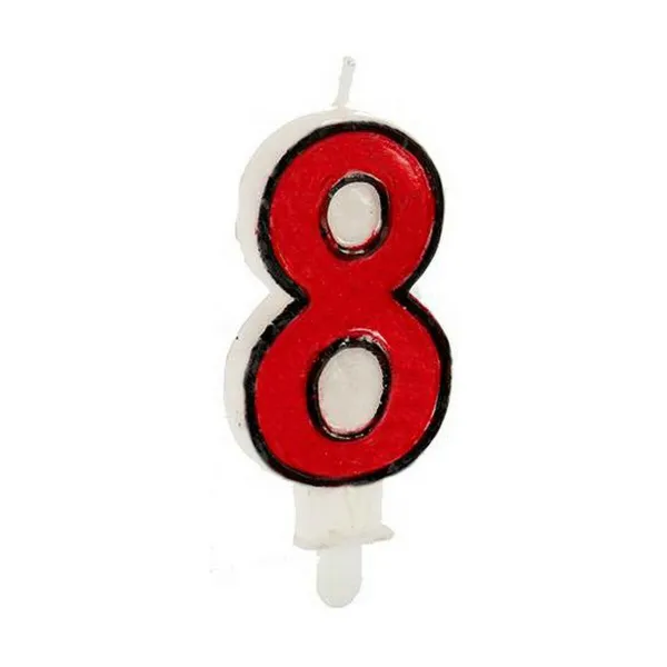 Žvakė Gimtadienio Numeriai 8 (12 vnt.)