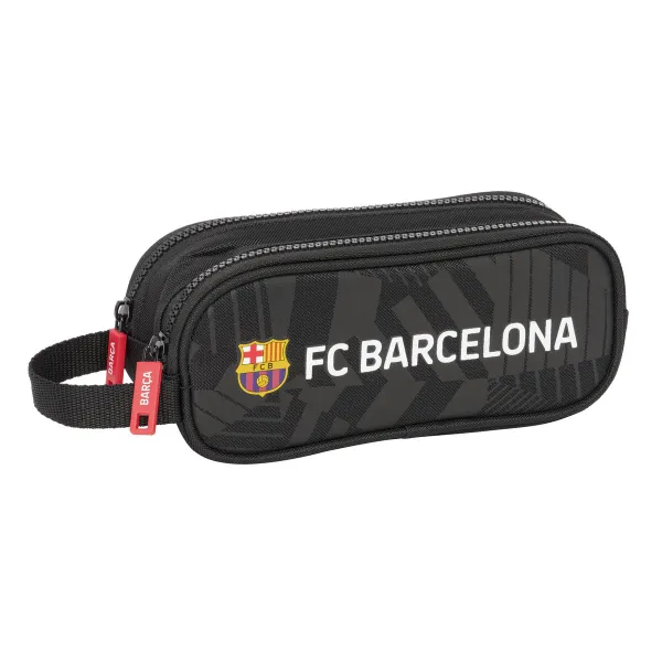 Двойной пенал F.C. Barcelona Black Чёрный 21 x 8 x 6 cm