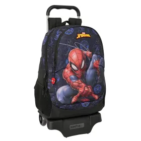 Mokyklinė kuprinė su ratukais Spider-Man Attack Juoda 32 x 44 x 16 cm
