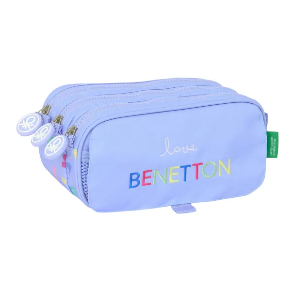 Тройной пенал Benetton Lila Лиловый 21,5 x 10 x 8 cm