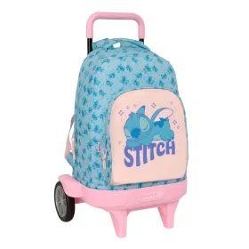 Mokyklinė kuprinė su ratukais Lilo & Stitch Ohana Mėlyna 33 x 45 x 22 cm