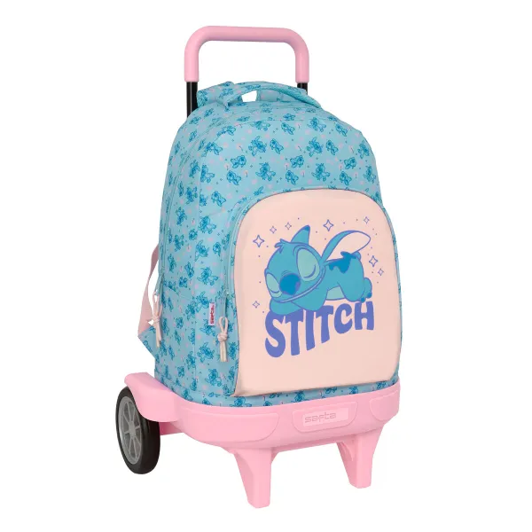 Reppu pyörillä Lilo & Stitch Ohana Sininen 33 x 45 x 22 cm