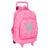 Reppu pyörillä Benetton Heart Pinkki 33 x 45 x 22 cm