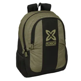 Mokyklinis krepšys Munich West Juoda Žalia 32 x 44 x 16 cm