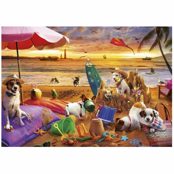 Головоломка Educa Perros jugando en la playa 1000 Предметы