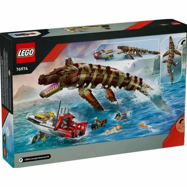 Statybos rinkinys Lego 76974 Jurassic World : Brick-Built Mosasaurus Boat Mission 858 Dalys