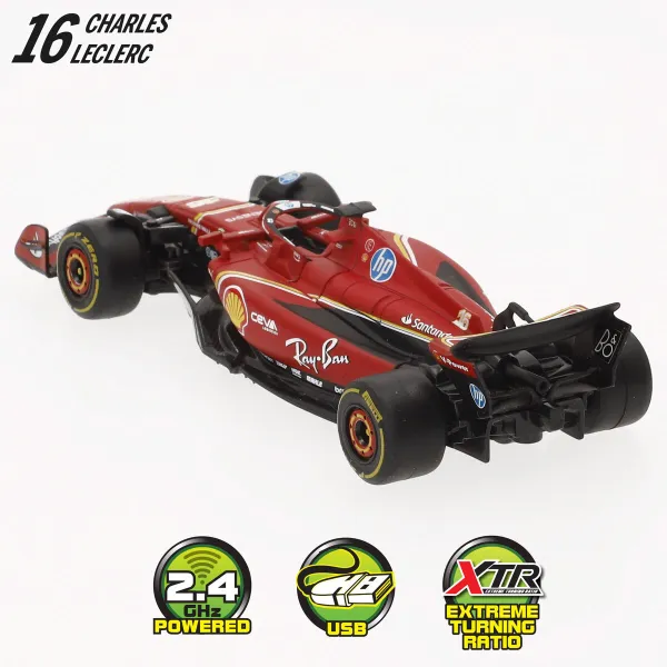Nuotoliniu būdu valdomas automobilis Audi F1 2024 FERRARI SF-24 Juoda Raudona (4 vnt.)