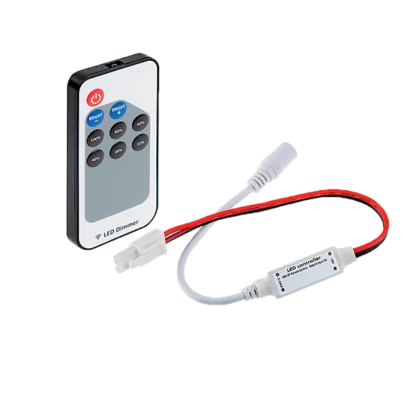 RF MINI RGB LED BEZVADU DIMMERA APTURES APGAISMOTĀJS AR TĀLVADĪBAS PULTI