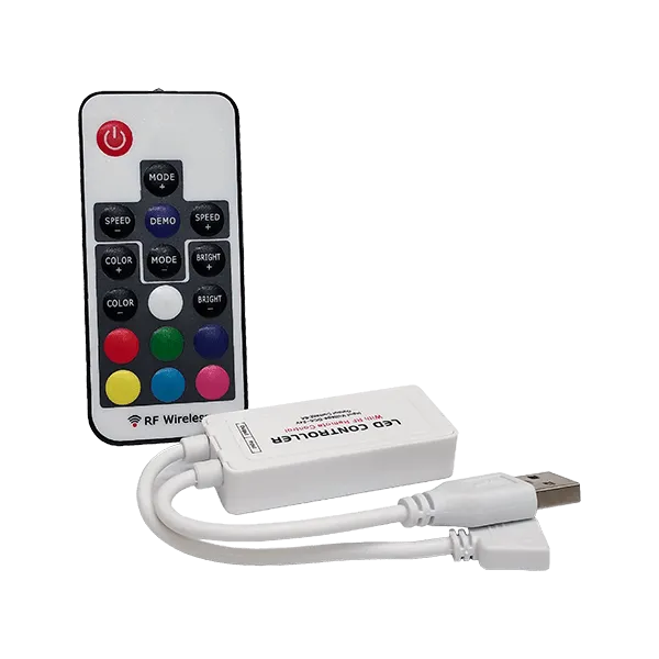 RF MINI RGB USB LED-KONTROLLER KAUGJUHTIMISPULTIGA LED-RIBALE 5V