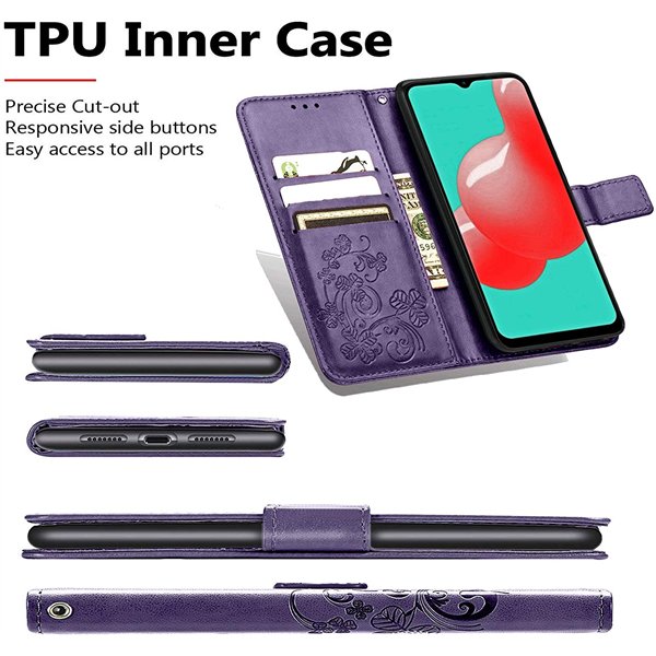 Case Flower Book Samsung A226 A22 5G violet
