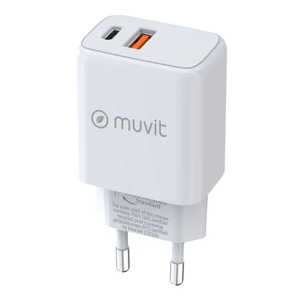 Sieninis įkroviklis Muvit for Change MC-215 Balta 18 W 25 W